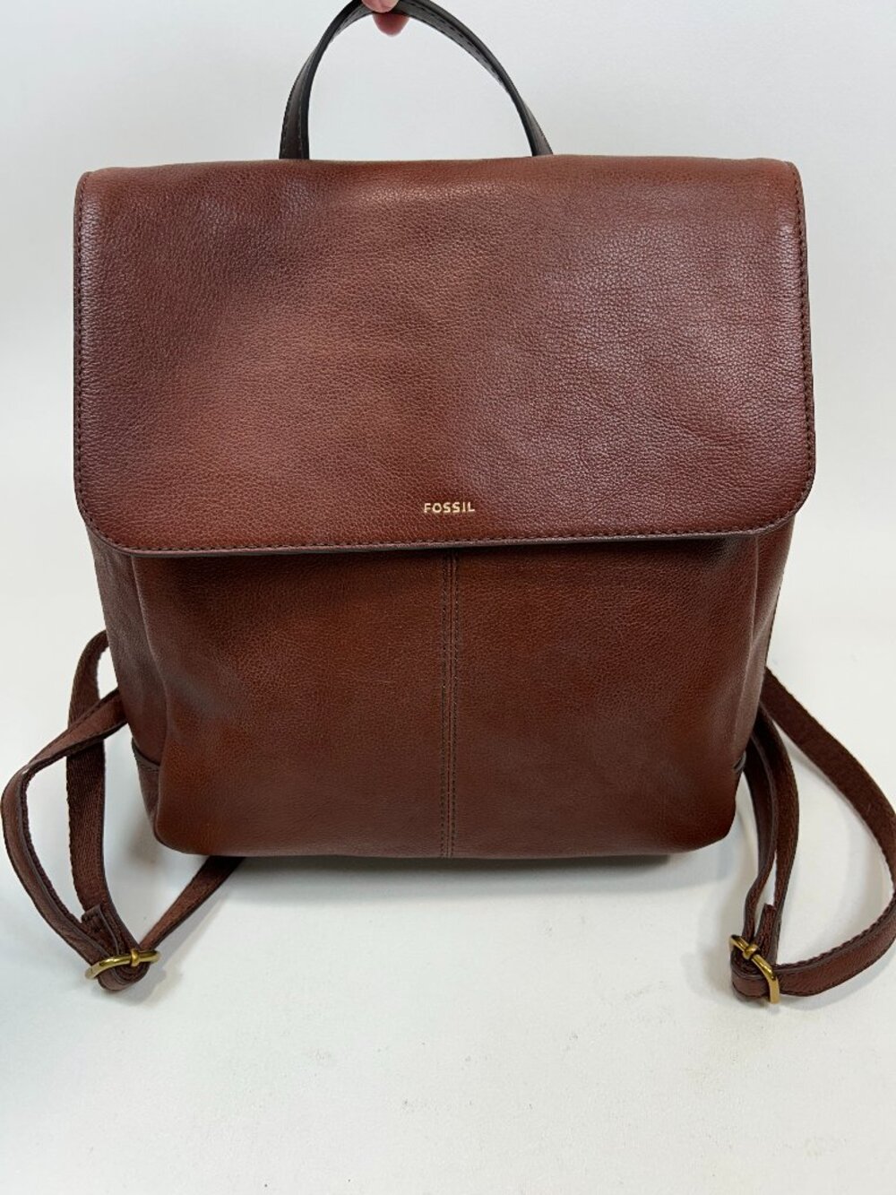 FOSSIL Claire Brandy Leather Backpack SHB1932213 Brown $195 Retail